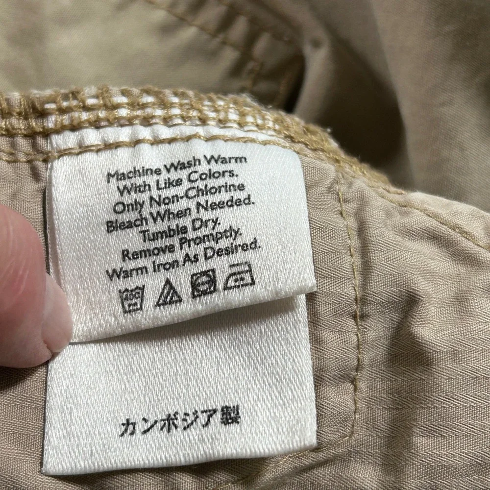 Eddie Bauer Mens Khaki Cotton Drawstring Utility Shorts Size‎ 38 Tan Outdoor